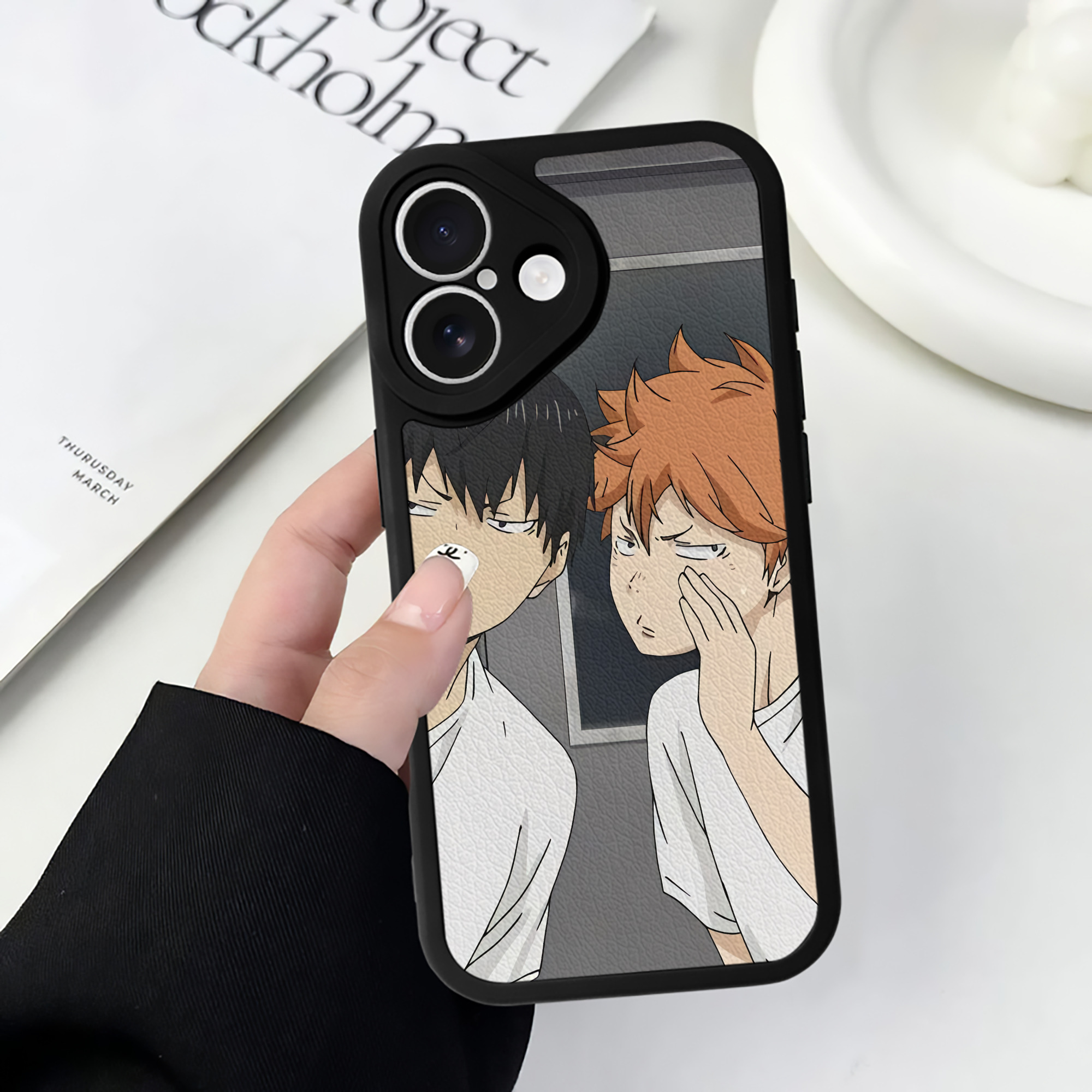 （画像用） ハイキュー!! Haikyu!! 【iPhone 16シリーズ対応】シリコンスマホケース（レザー調） 材質：シリコン